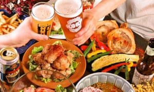 beer and food at hughop