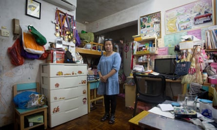 Hoi Kwan, 50, lives in a 300 sq ft apartment with her two children in Macau’s Santo Antonio district, Macau