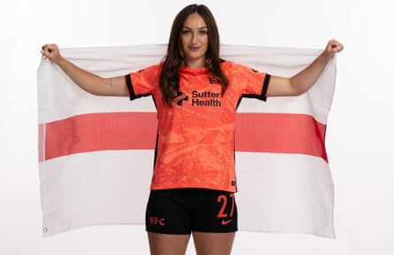Keira Barry poses in Bay FC kit