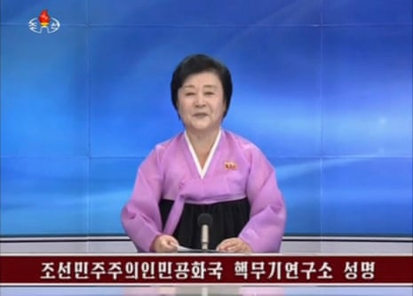 KRT state TV newsreader confirms the nuclear test.