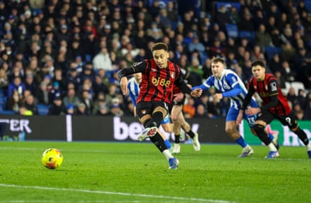 Marcus Tavernier’s converts from the spot to give Bournemouth a first-half lead