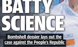The Sydney Daily Telegraph’s headline claiming it had a ‘bombshell dossier’ revealing that China covered up the origins of coronavirus