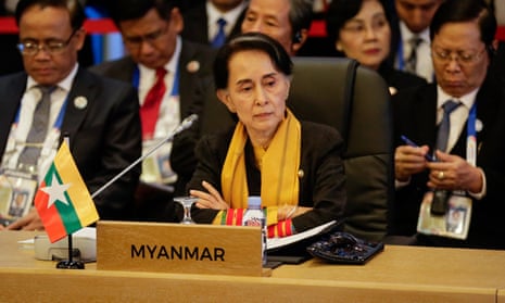 Myanmar’s Aung San Suu Kyi looks on during the 9th ASEAN UN Summit. Her country’s army has cleared itself of accusations of crimes against Rohingya.