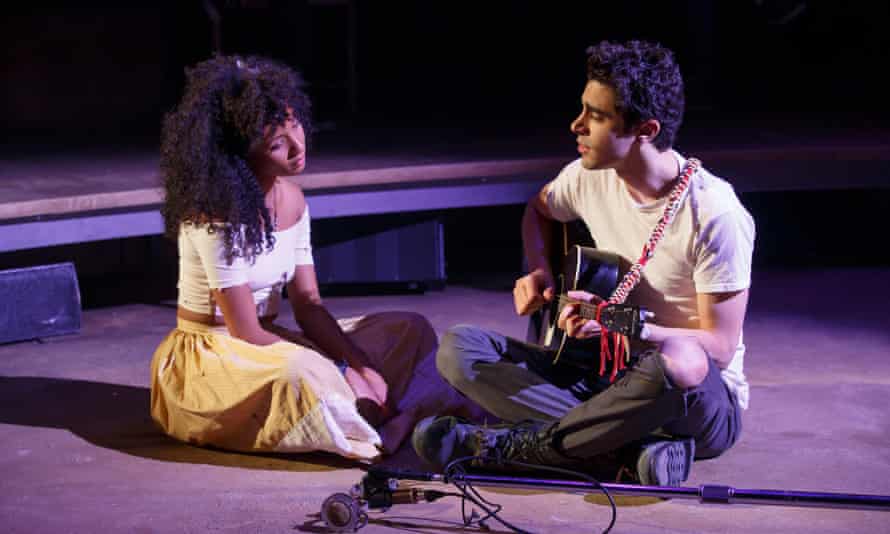Hadestown, New York Theatre Workshop by Anaïs Mitchell. Developed with and directed by Rachel Chavkin. Nabiyah Be and Damon Daunno