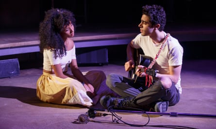 Nabiyah Be and Damon Daunno in Hadestown at the New York Theatre Workshop.