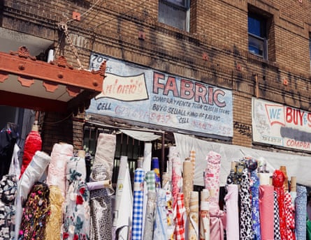 Rolls of cloth successful beforehand of a ceramic cloth storefront