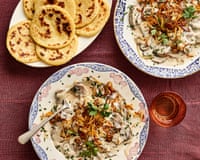 Alissa Timoshkina's mushroom mačanka stew with potato pancakes.
