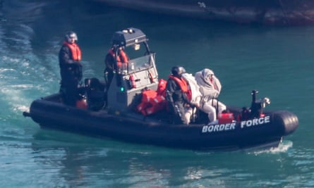 Border Force rescuing migrants in Dover, February 2019.