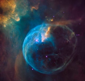 The Bubble Nebula, also known as NGC 7653, captured by the Hubble Telescope.