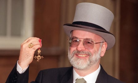 Terry Pratchett with his OBE.