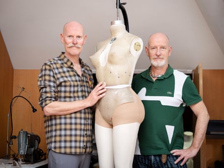 Patrick Whitaker, left, and Keir Malem with a mannequin