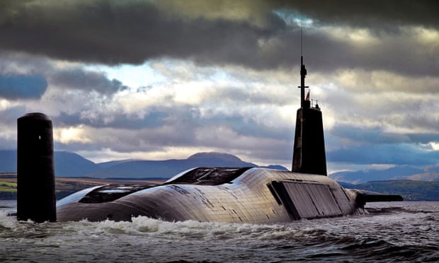 Nuclear submarine HMS Vengeance on manoeuvres in Scotland.
