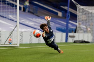 Chelsea’s Kepa Arrizabalaga during the warm up.