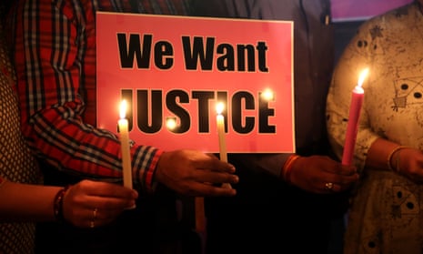 A candlelight vigil and protest against gang-rape in Bhopal.