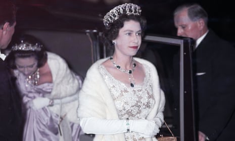The Queen en route to the premiere of West Side Story at the Odeon Cinema in Leicester Square, London, 1962.