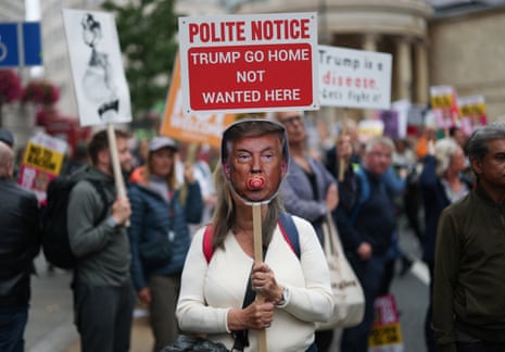 An anti-Trump protester in London.