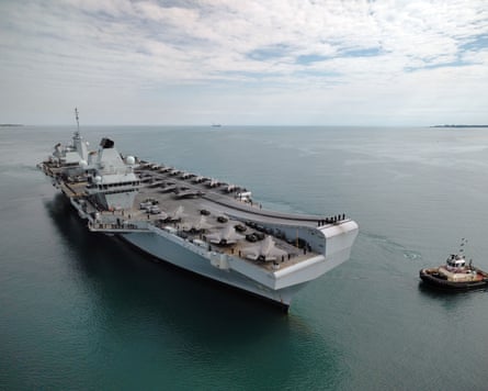 The HMS Prince of Wales departs from Darwin, Australia, after having taken part in a major military exercise.