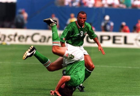 Ray Houghton after scoring for Republic of Ireland against Italy in 1994.