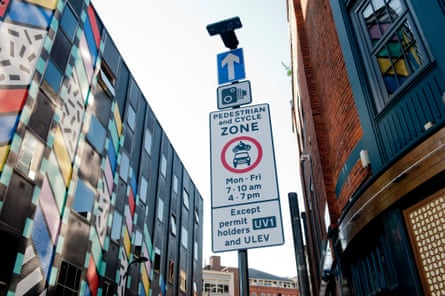 A sign in an ultra-low emission zone in east London