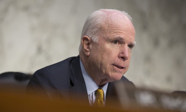 John McCain speaks on Capitol Hill.