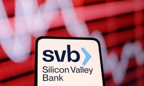 Silicon Valley Bank logo and stock graph