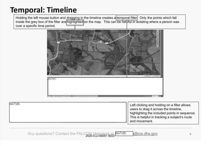 A screenshot of a black and white topographical image, with text in boxes.