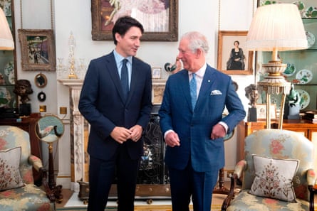 King Charles and Canada’s prime minister Justin Trudeau in London, 2019.