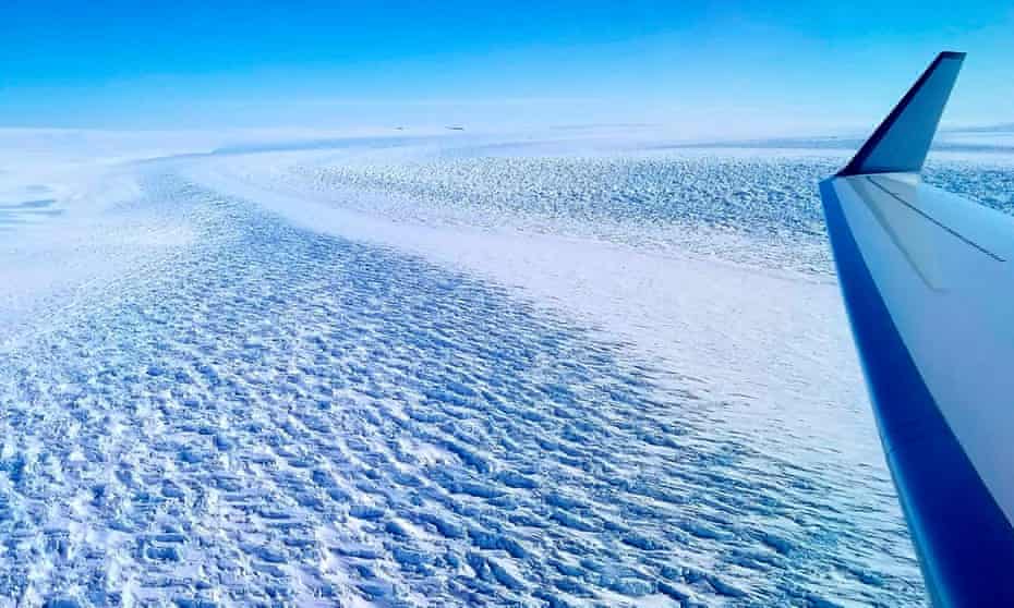 A Nasa handout photo obtained 29 March 2020 shows ripples in the surface of Denman Glacier in East Antarctica.