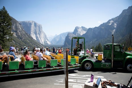 Tourists at Yosemite national park.