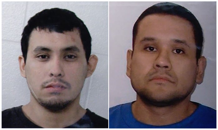 Authorities identified Damien Sanderson, left, and Myles Sanderson, right, who are presently at large, as suspects in a series of stabbings in two communities in the Canadian province of Saskatchewan that left multiple people dead and others wounded.