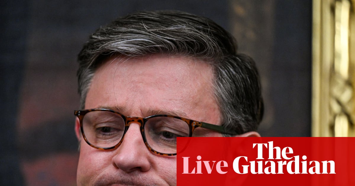 Mike Johnson attempts to defend Trump after president says ‘I love the inflation’ – live