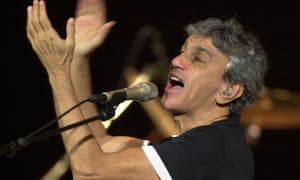 Brazilian singer Caetano Veloso performing in 2002.