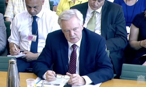 David Davis giving evidence to the foreign affairs committee about Brexit.