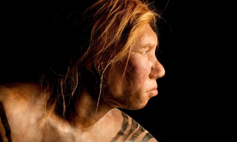 A model of a Neanderthal woman built by Dutch artists Andrie and Alfons Kennis. 