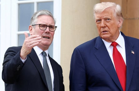 Keir Starmer speaking with Donald Trump
