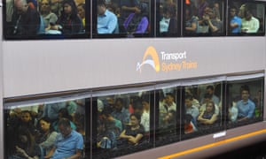 People on a Sydney train