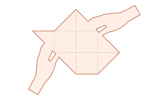 The dotted lines are drawn only to indicate the dimensions of the shape.