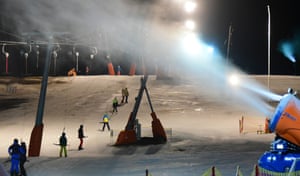 Saxony, Germany
Night-skiing in Oberwiesenthal. Due to the low snowfall, the snow cannons run day and night