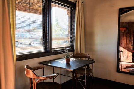 Interior of room at Pioneertown Motel, Pioneertown, California