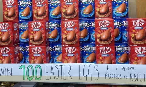 Some of the over-ordered Easter eggs at Sinclair General Stores.