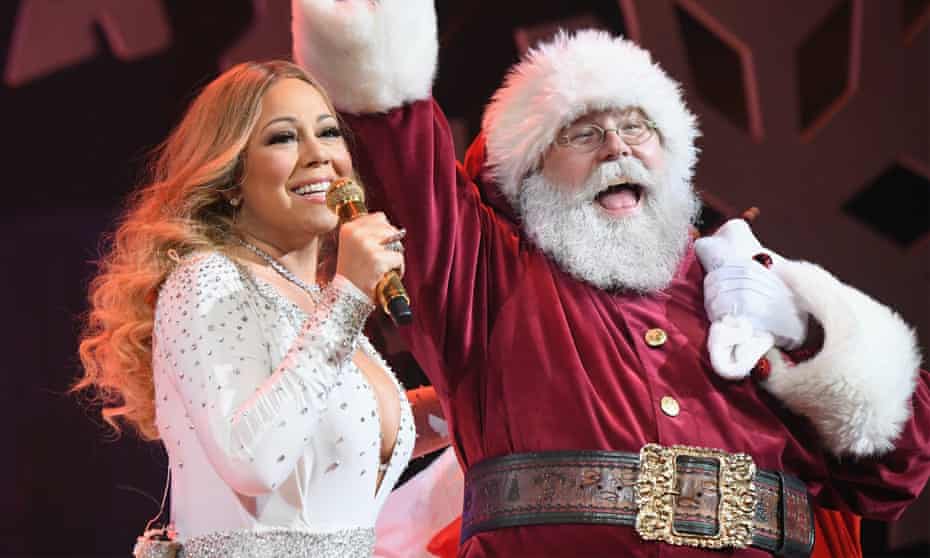 All we want for Christmas ... Mariah Carey and festive friend.