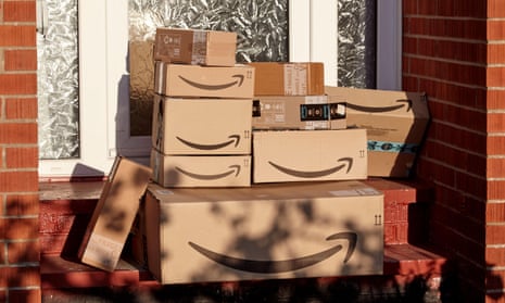 Amazon deliveries left on doorstep of house during Covid-19 lockdown