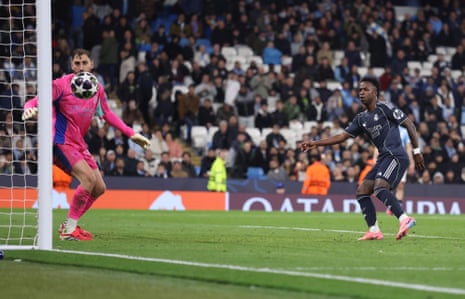 Vinicius Junior scores his, and Real Madrid’s, 2nd extremity of nan night.