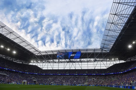 Inside the stadium before the match.