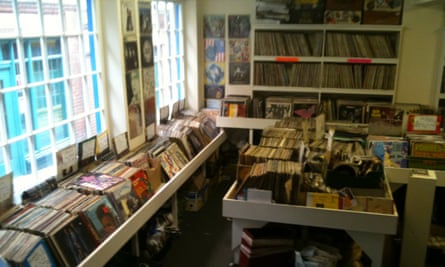 Interior image of racks of vinyl at Rob's Records, Nottingham