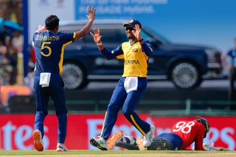 Tom Banton is smartly run out for just 6 runs.