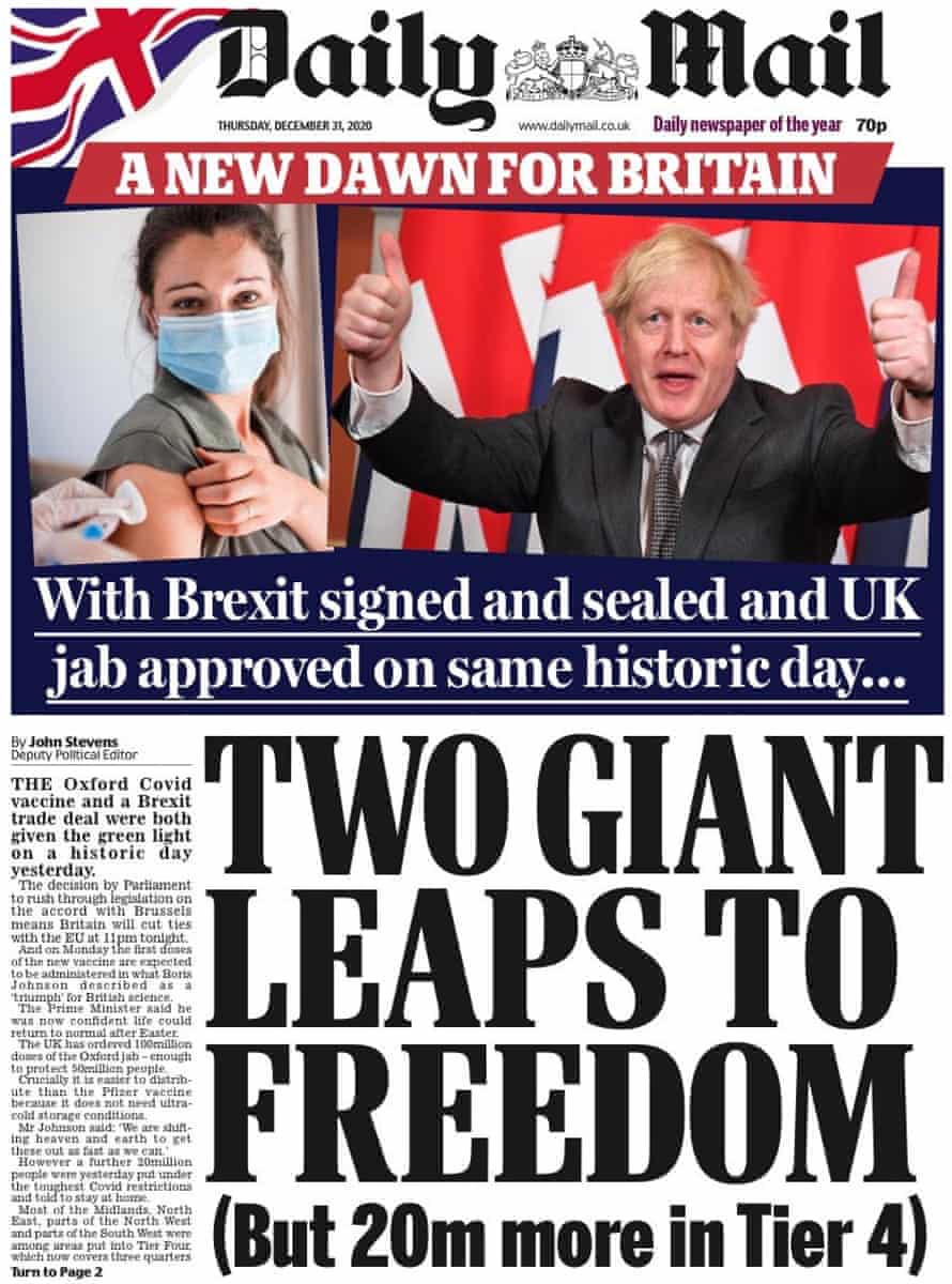 Mail front page new year’s eve