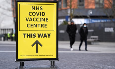 NHS vaccine centre sign