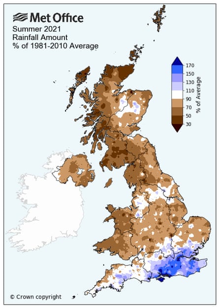 Rainfall in summer 2021