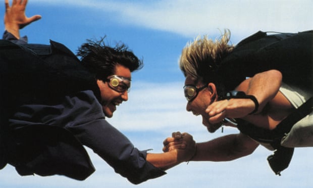 Keanu Reeves and Patrick Swayze in Point Break.